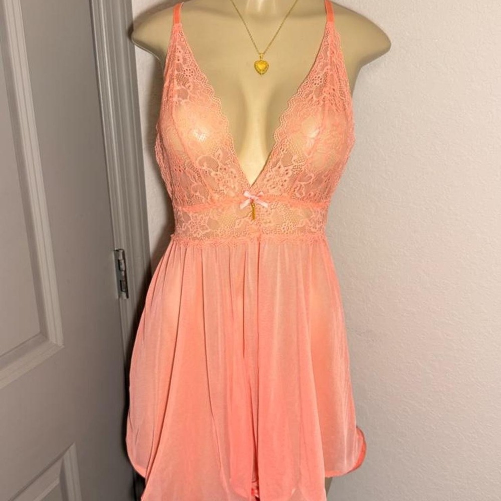 Rachel Roy coral lace babydoll dress